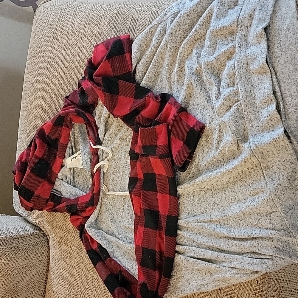 Lightweight buffalo plaid hoodie